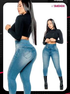 New w/ Tags Stagmi Sexy SMI3424 Skinny Butt Lifter Shaping Jeans Flattens Waist!